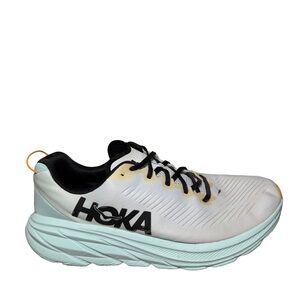 Hoka men’s Rincon 3 White & Cushioned Running Shoe with Black Accents size 13 D